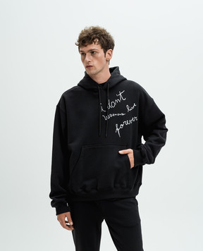 MSGM Черные худи с контрастной вышивкой 3740MM140247795