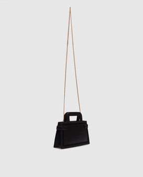 Balmain Черная комбинированная сумка-мини B-Buzz Top Handle EN0KJ931AEPS