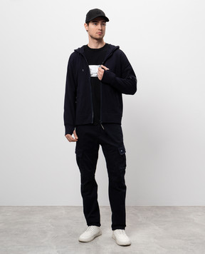 C.P. Company Черная футболка с брендовым принтом MTS319A005431G