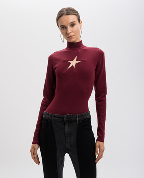 Thierry Mugler Бордовый гольф с фигурным вырезом 24W1TO0725859