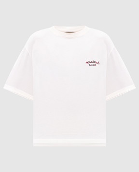 Woolrich Бежевая футболка с вышивкой логотипа CFWWTE0101FRUT3855