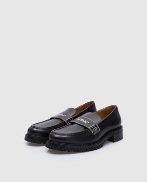 Off-White Черные кожаные лоферы Combat OMIG009C99LEA002