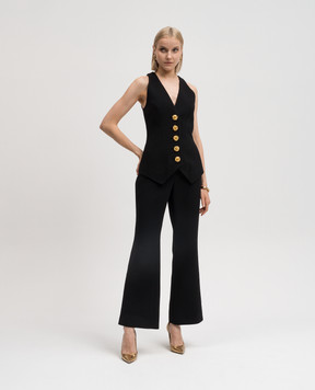 Balmain Черный жилет из шерсти CF0SA285WB86