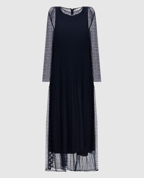 Chloe Синя ажурна сукня міді 16ARO25