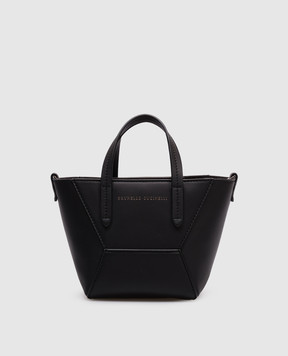 Brunello Cucinelli Черная кожаная сумка с логотипом MBHED2675