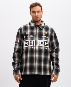 Rhude Серая рубашка в клетку с логотипом RHPF24SR02320
