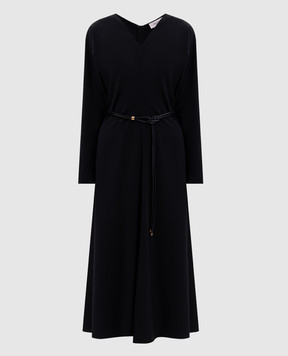 Agnona Чорна сукня міді з вовни TR1008YUW022