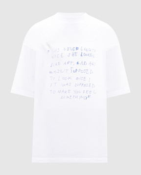 Vetements Біла футболка з принтом UA66TR630Wm