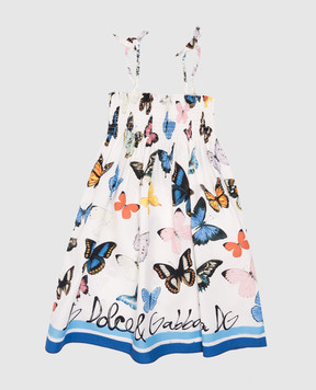 Dolce&Gabbana Дитяча біла сукня з логотипом L54DE0FI5KS46