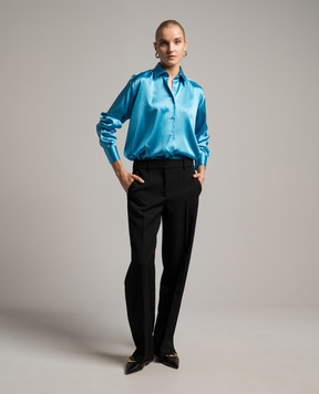 Ermanno Scervino Блакитна блуза з шовку D442K310OEL