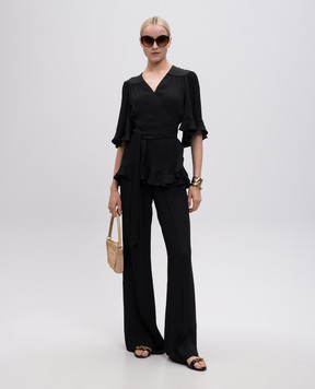 Twinset Черная блуза на запах с рюшами 251TS2240