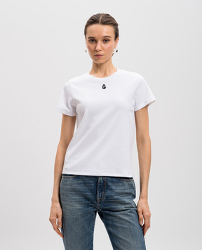 Alexander McQueen Белая футболка с вышивкой Skull 819193QLAEH