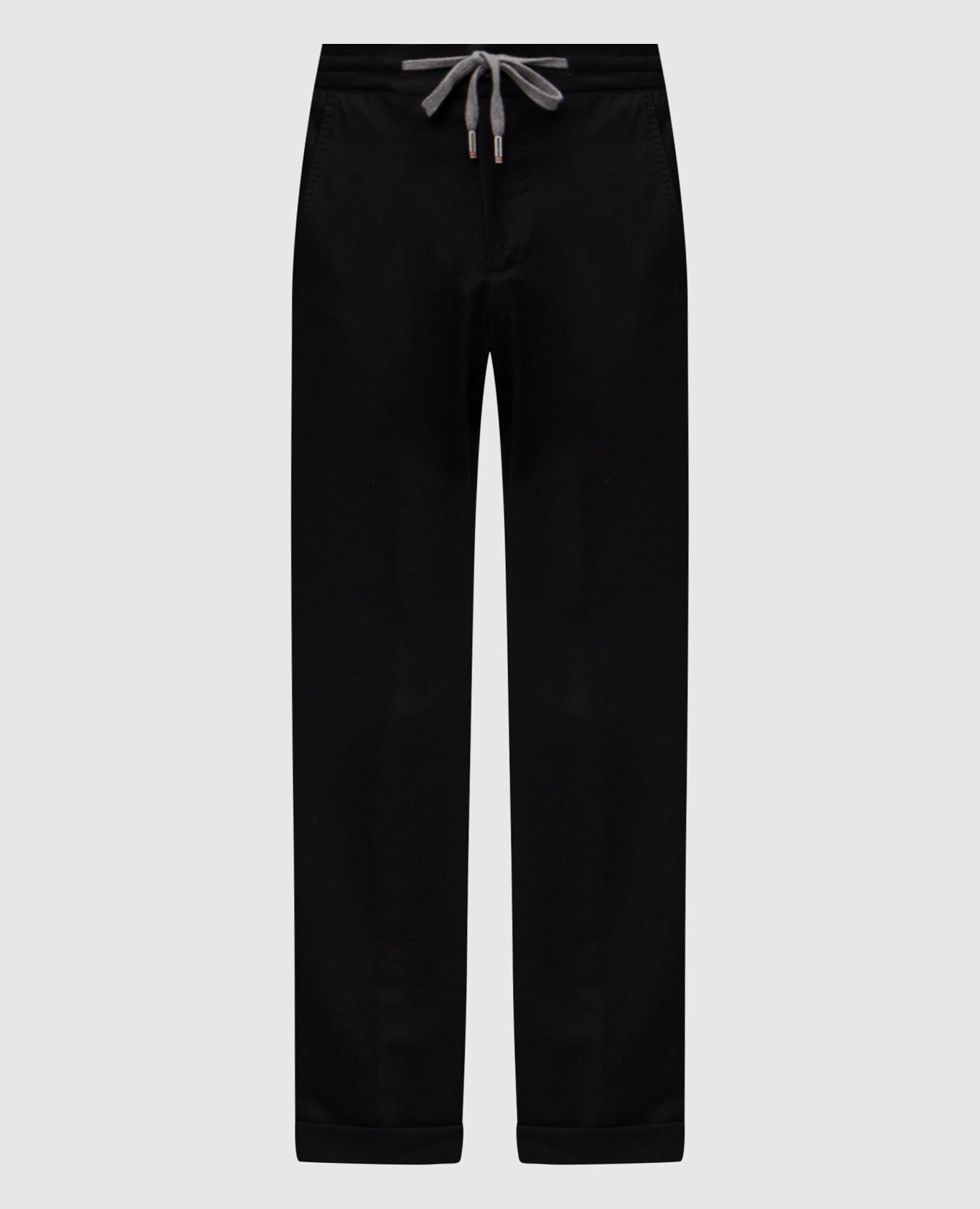 

Черные брюки из шерсти и шелка, Черный, Зауженные брюки