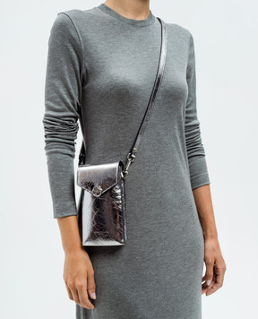 Gianni Chiarini Срібляста шкіряна сумка Corallo з логотипом BS10841ARAMIS