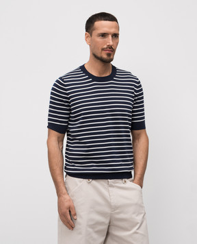 Brunello Cucinelli Синяя футболка в полоску M29805700P
