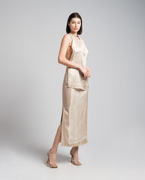 Max Mara Sportmax Бежевый топ MELINDA в принт MELINDA