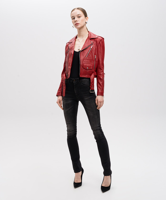 Saint Laurent Черные джинсы скини с прорехами 535156 изображение 2