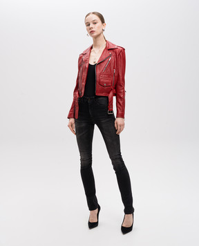 Saint Laurent Черные джинсы скини с прорехами. 535156