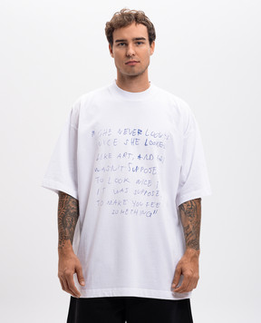 Vetements Біла футболка з принтом UA66TR630Wm