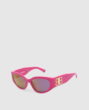 Balenciaga Розовые солнцезащитные очки Bossy Round Af 773502T0039