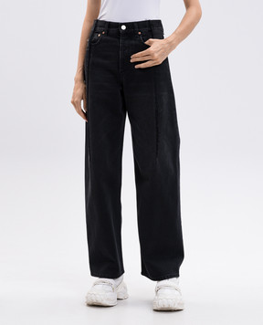 Vetements Чорні джинси Cut Reconstructed з патчем логотипа UH76DP460B2