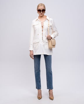 Tom Ford Белая блуза SAFARI с шелком AB3452FAX1215