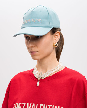 Valentino Блакитна кепка з вишивкою CHEZ VALENTINO 6W2HDA41FVH