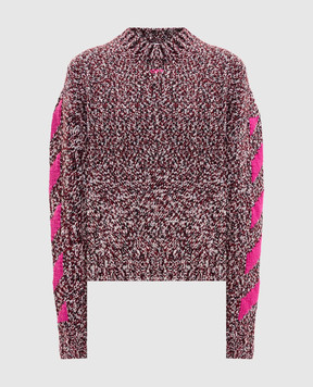 Off-White Бордовий светр з вовною з візерунком Arrow 2HE10JF25KNI001