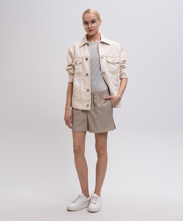 Ami Paris Сіра меланжева футболка з емблемою BFUTS035724w зображення 2