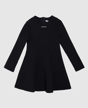 Dolce&Gabbana Дитяча чорна сукня з вишивкою логотипа L5JD9JG7N3R
