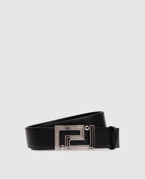 Versace Чорний шкіряний ремінь Greca 1013861DVTP1