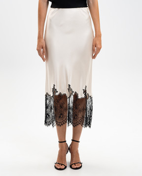 Twinset Бежева спідниця міді з мереживом 252TP2392