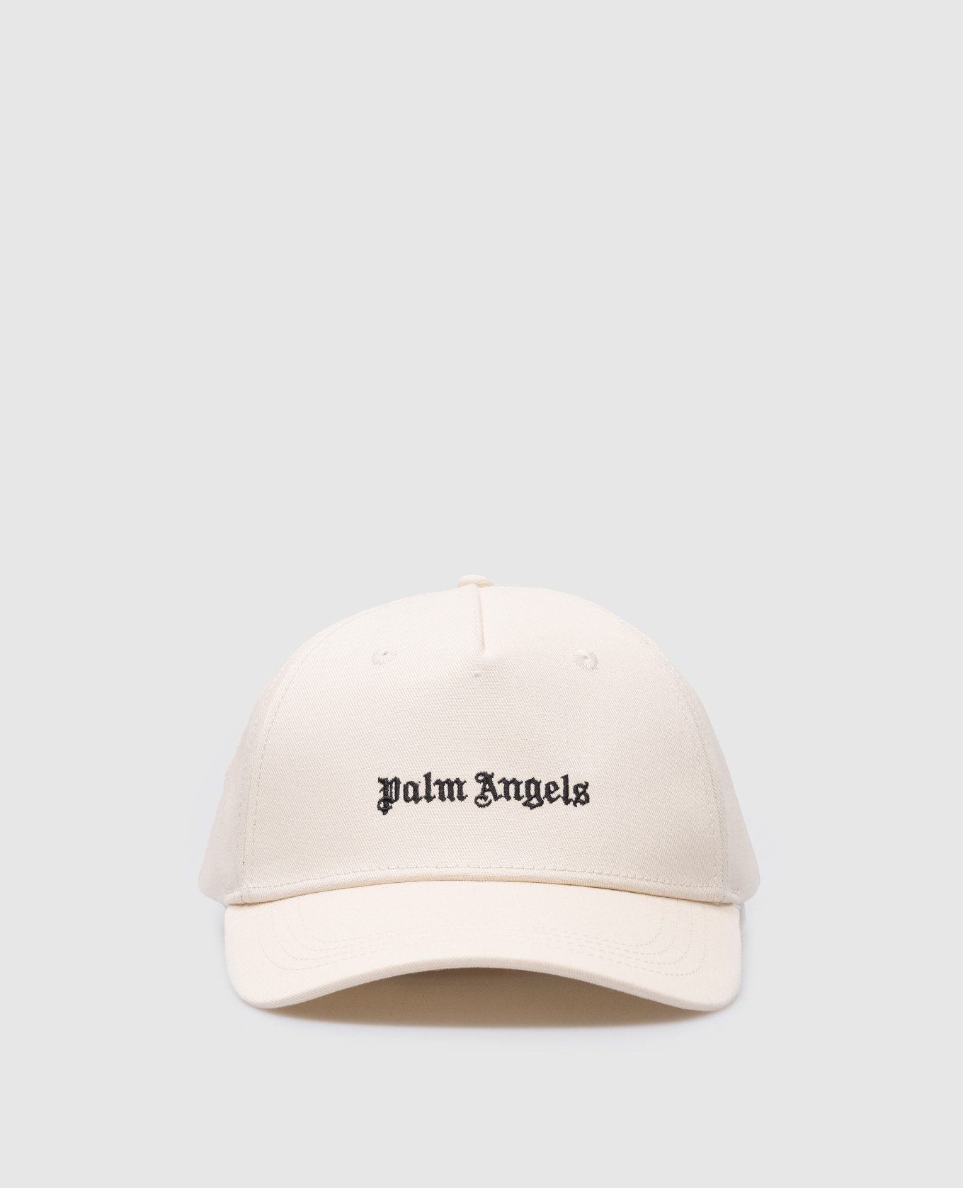 Beige cap with contrasting logo embroidery