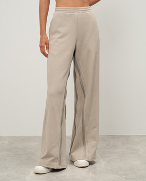 Helmut Lang Бежевые спортивные брюки с молниями O04HM210
