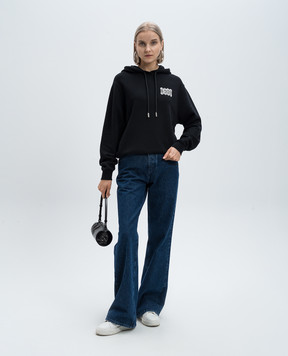 Off-White Черные худи с нашивкой логотипа Reg из кружева OWBB035F24FLE006