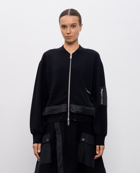 3.1 Phillip Lim Чорний бомбер з вовною P25270473TSM