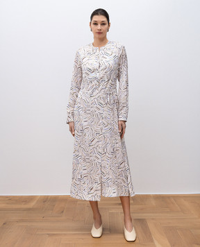 PROENZA SCHOULER Біла сукня міді Pauline на запах в принт WL2513466BY315TER
