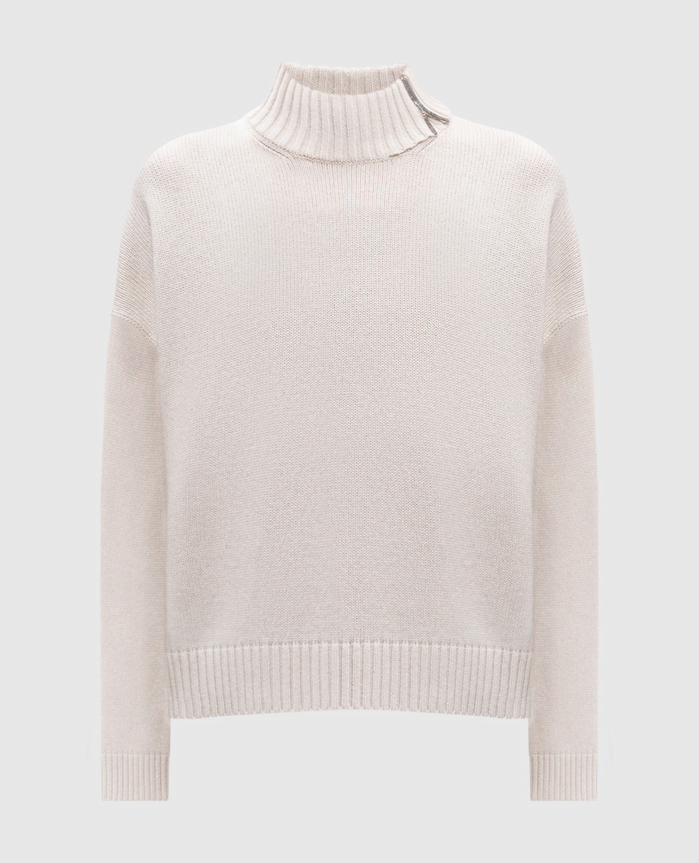 

Белый свитер из кашемира с цепочкой мониль, Свитера