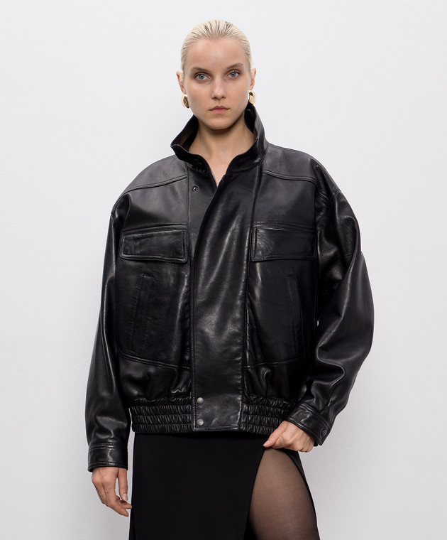 Saint Laurent - Черная кожаная куртка 836515YCNU2 купить в Symbol