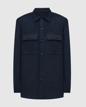 ISAIA Синя сорочка з кашеміру OSH00993560