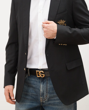Dolce&Gabbana Черный кожаный ремень с логотипом DG BC4644AX622