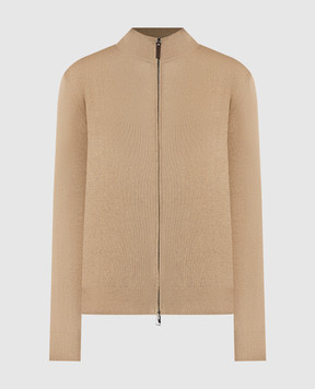 Canali Бежевый кардиган на молнии MK00145C0022