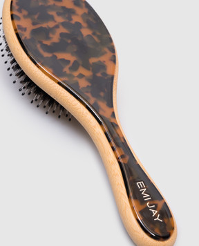 Emi Jay Коричнева щітка для волосся з логотипом FLATBRUSHTORTOISE