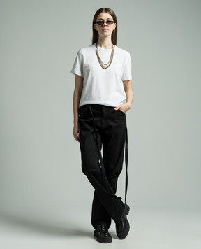 Ann Demeulemeester Белая футболка Fanie с надписью. 2401WJTS0230FA206