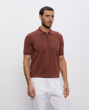 Canali Коричневое поло на молнии MK00145C0454