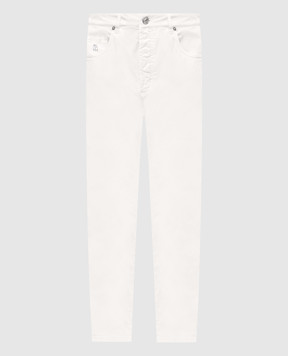 Brunello Cucinelli Білі штани з патчем логотипа M289UF1010