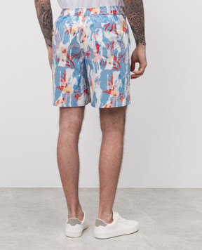 Alexander McQueen Голубые шорты в принт 828593QOABG