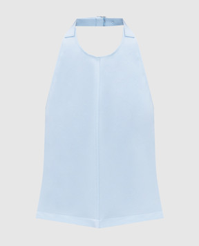 WARDROBE.NYC Блакитний топ з вовни з відкритою спиною W1058R12