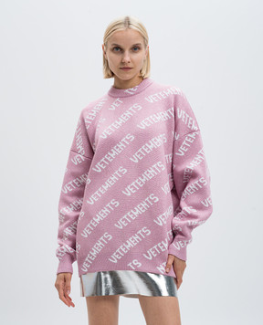 Vetements Розовый свитер с шерстью с люрексом UA65KN220P