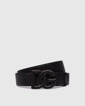 Dolce&Gabbana Чорний шкіряний ремінь з логотипом DG BC4675AT489